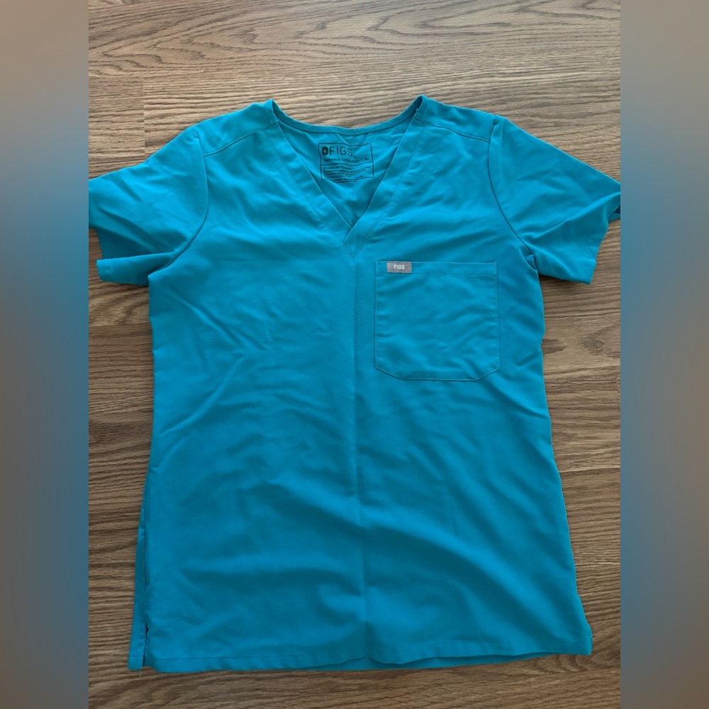 Figs teal scrub top
